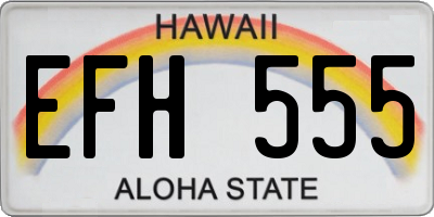 HI license plate EFH555