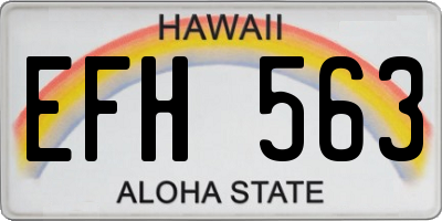 HI license plate EFH563
