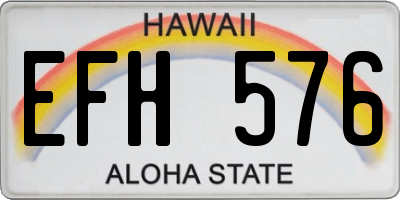 HI license plate EFH576