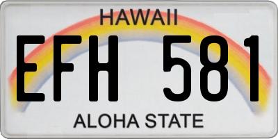 HI license plate EFH581