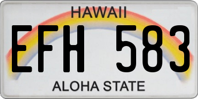 HI license plate EFH583