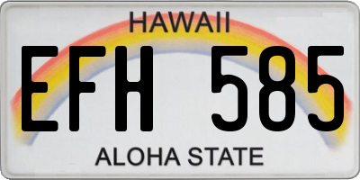 HI license plate EFH585