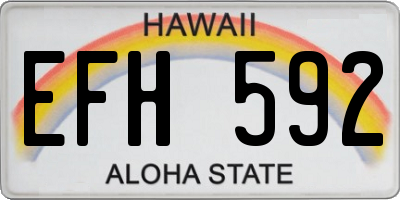 HI license plate EFH592