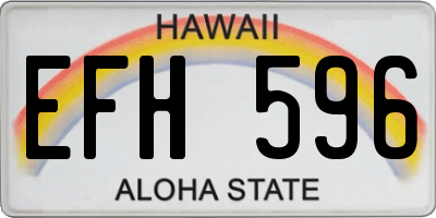 HI license plate EFH596