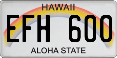 HI license plate EFH600