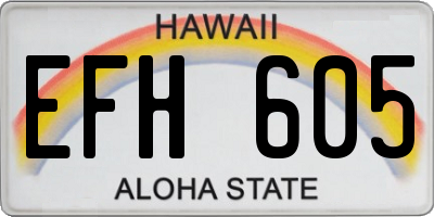 HI license plate EFH605