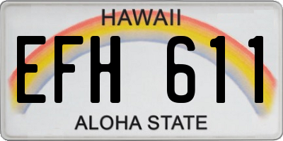 HI license plate EFH611