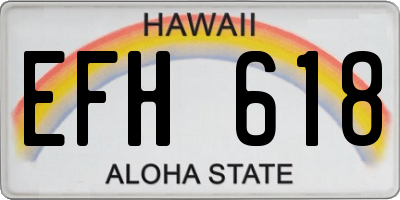 HI license plate EFH618