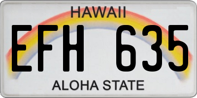 HI license plate EFH635