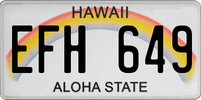 HI license plate EFH649