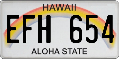 HI license plate EFH654