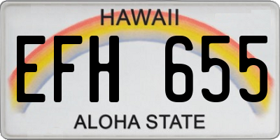 HI license plate EFH655