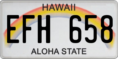 HI license plate EFH658