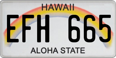 HI license plate EFH665