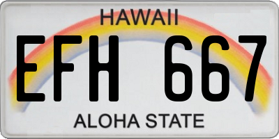 HI license plate EFH667
