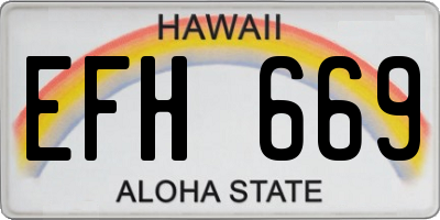 HI license plate EFH669