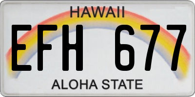 HI license plate EFH677