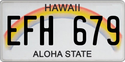 HI license plate EFH679