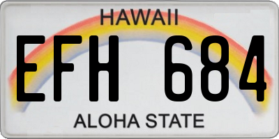 HI license plate EFH684