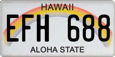 HI license plate EFH688