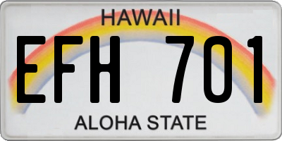 HI license plate EFH701