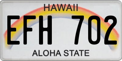 HI license plate EFH702