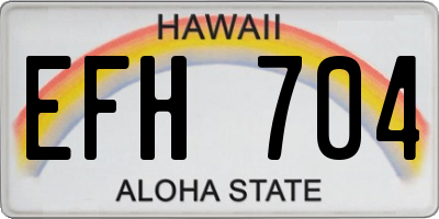 HI license plate EFH704
