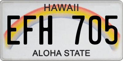 HI license plate EFH705