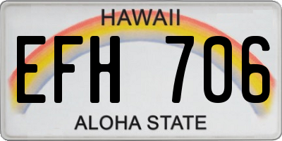 HI license plate EFH706