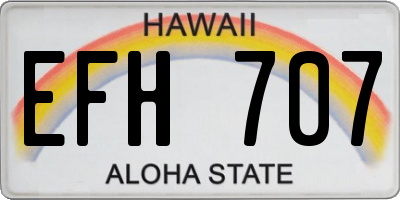 HI license plate EFH707