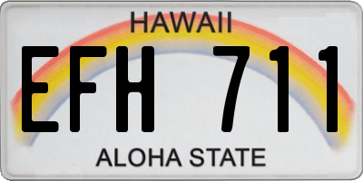 HI license plate EFH711