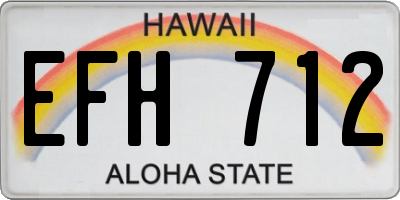 HI license plate EFH712