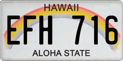 HI license plate EFH716