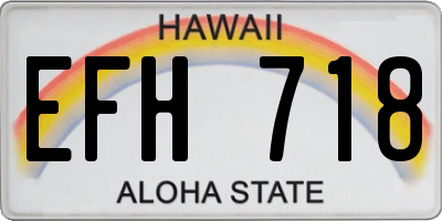 HI license plate EFH718