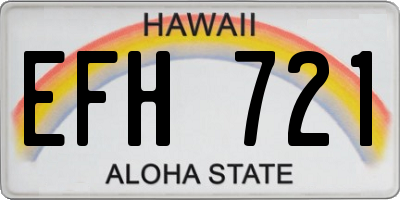 HI license plate EFH721
