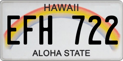 HI license plate EFH722