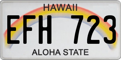 HI license plate EFH723