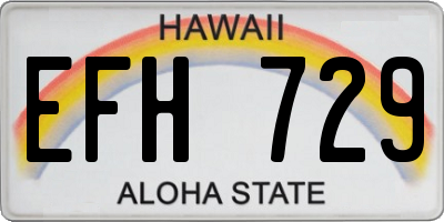 HI license plate EFH729