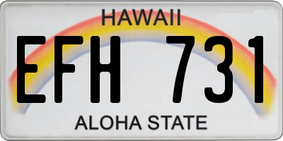 HI license plate EFH731