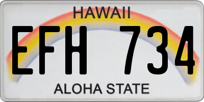 HI license plate EFH734