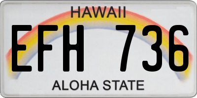 HI license plate EFH736