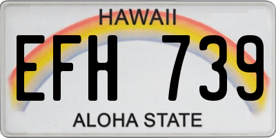 HI license plate EFH739