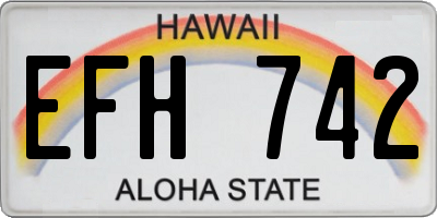 HI license plate EFH742