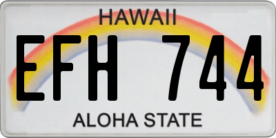 HI license plate EFH744