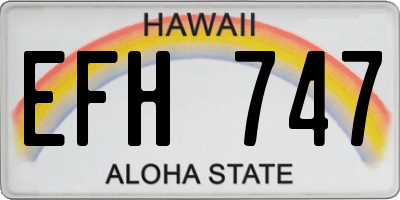 HI license plate EFH747