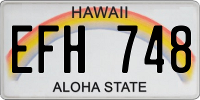 HI license plate EFH748