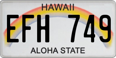 HI license plate EFH749