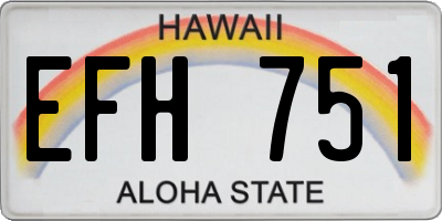 HI license plate EFH751