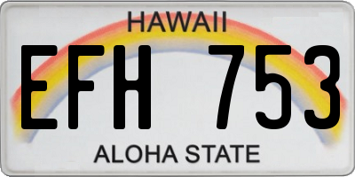 HI license plate EFH753