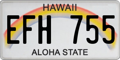 HI license plate EFH755